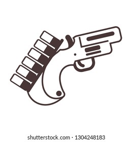 Flare gun icon. Outline illustration of flare gun vector icon for web.