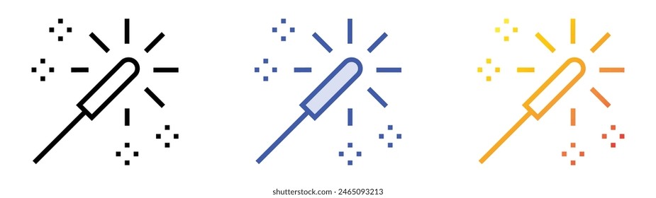 flare icon. Linear, Blue Fill and Gradient Style Design Isolated On White Background