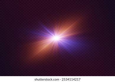 Flare light effect. On a transparent background.