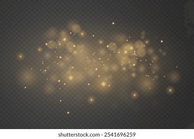 Efeito de clarão de luz. Partículas mágicas cintilantes de poeira, brilho de estrelas e faíscas.