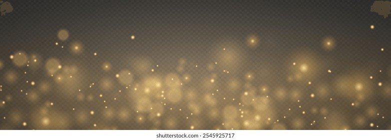 Flare light effect. Sparkling magical dust particles, glitter of stars and sparks.