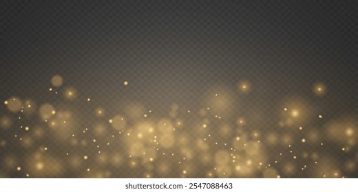 Flare light effect. Sparkling magical dust particles, glitter of stars and sparks.