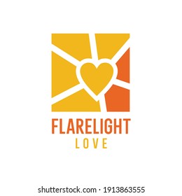 flare light with love logo vector icon illustration