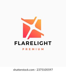 flare light spark logo square vector icon illustration