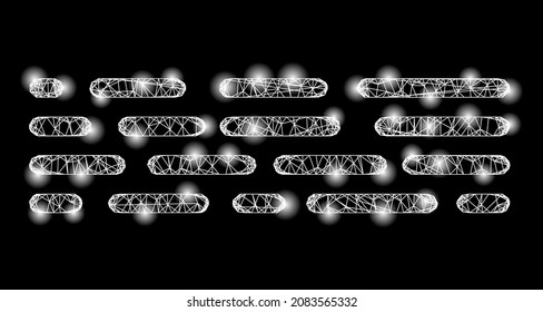 Líneas de efecto de transición de malla neta de destello con manchas luminosas. Cápsula vectora basada en el icono de líneas de efecto de transición y con líneas interseccionadas.