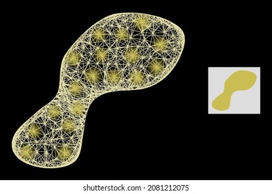 Flare net spot with light spots on a black background. Bright vector structure is based on spot icon, with intersected net and light spots.