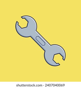 Flare nut spanner vector illustration. Tool for installing or removing bolts. Isolated hand tools