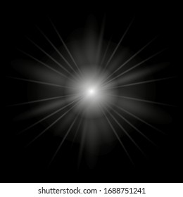 flare with flare on a black background in space