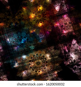 Flare on dark decorative seamless texture. Painted pattern.
