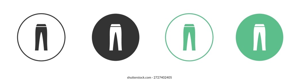 Conjunto de conceito de ícones de calças clarão. Ilustrações de vetor de glifo