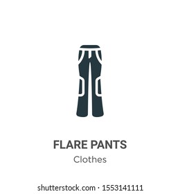 Flare pants vector icon on white background. Flat vector flare pants icon symbol sign from modern clothes collection for mobile concept and web apps design.