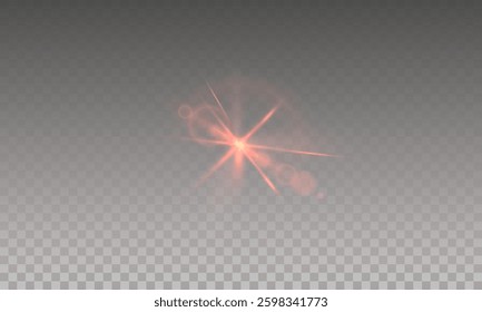 Flare of Radiance: A Collection of Luminous Red Light Bursts, Twinkling Like Distant Stars in a Transparent, Celestial Background, Forming a Vision of Energy, Motion, and Beauty in a Surreal Display 
