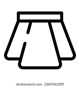 Flare skirt icon outline vector. Fabric design. Collection denim