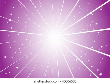 Flare in space with glitters