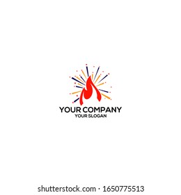 Flare Spark Logo Design Vector