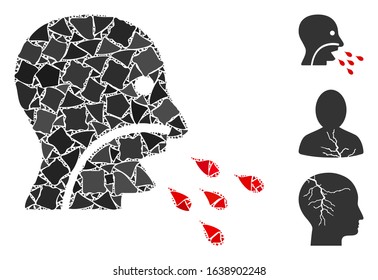 Flare white mesh patient infection with glitter effect. Abstract illuminated model of patient infection. Shiny wire frame polygonal mesh patient infection icon on a black background.