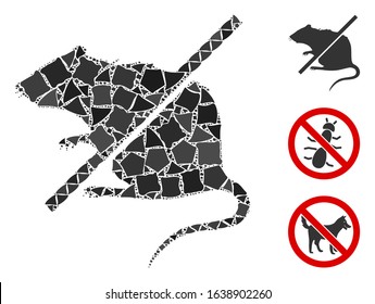Flare white mesh stop rats with lightspot effect. Abstract illuminated model of stop rats. Shiny wire carcass polygonal mesh stop rats icon on a black background.
