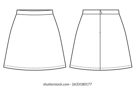 Flared A-Line mini skirt illustration