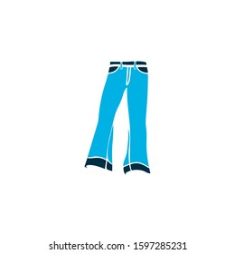 Flared jeans icon colored symbol. Premium quality isolated elegant pants element in trendy style.