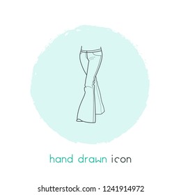 Flared jeans icon line element. Vector illustration of flared jeans icon line isolated on clean background for your web mobile app logo design.