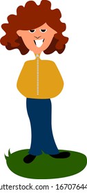 flared pants, illustration, vector on white background.