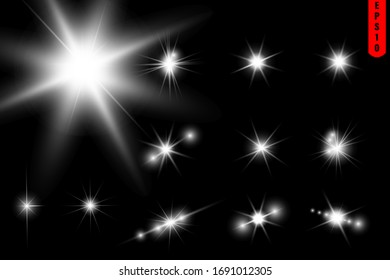 Flares and glare of stars.