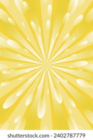 flares and radiation. Concentrated line background. Vector image.  yellow