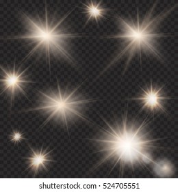 flares, rays, beams, sun burst, light effects under clipping mask on dark