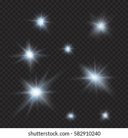 flares, sparkles, rays, beams, cold light vector effects