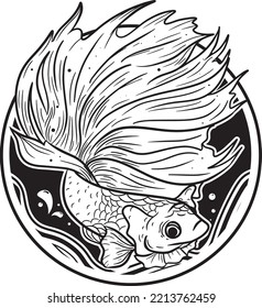 The Flaring Betta Fish Vector