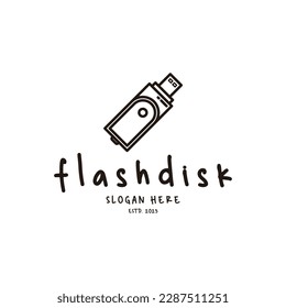 Flasdisk Icon Vintage Simple Line Art