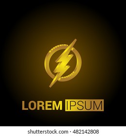 The Flash 3D Golden Metallic Premium Royal Corporate Logo / Icon