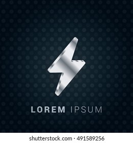 Flash 3D silver/platinum metallic chromium precious Icon / Logo Design