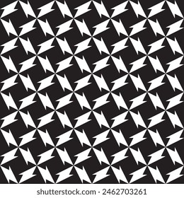 Flash abstract black and white vector seamless square pattern.