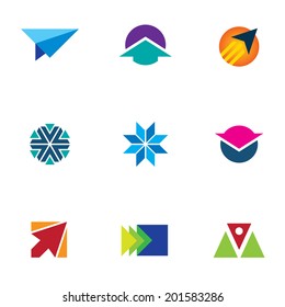 Flash air speed idea icon set arrow up logo logotype sign