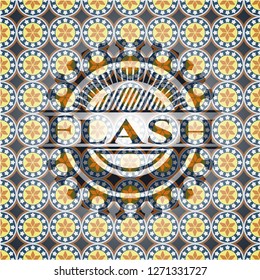 Flash arabesque style badge. arabic decoration.
