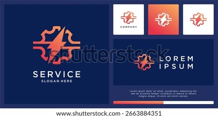 Flash auto service logo design vector