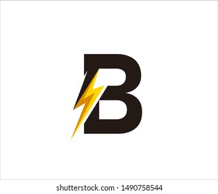 Flash B Letter Logo Electrical Bolt Stock Vector (Royalty Free ...