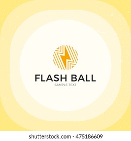 Flash Ball Thunder Logo design template. Vector electric and energy sphere lightning logotype