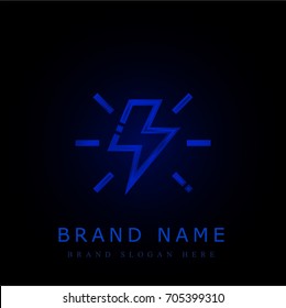 Flash blue chromium metallic logo