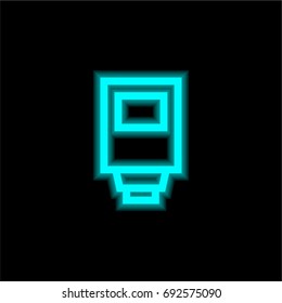 Flash blue glowing neon ui ux icon. Glowing sign logo vector
