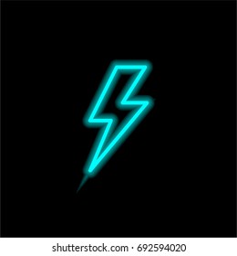 Flash blue glowing neon ui ux icon. Glowing sign logo vector