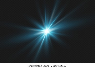 Flash de una estrella brillante. Rayos de luz. Sobre un fondo transparente.	
