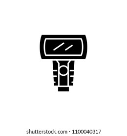 Flash bulb black icon concept. Flash bulb flat  vector symbol, sign, illustration.
