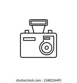 flash camera icon. Element of video products outline icon for mobile concept and web apps. Thin line flash camera icon can be used for web and mobile