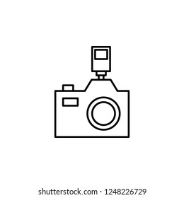 flash camera icon. Element of video products outline icon for mobile concept and web apps. Thin line flash camera icon can be used for web and mobile