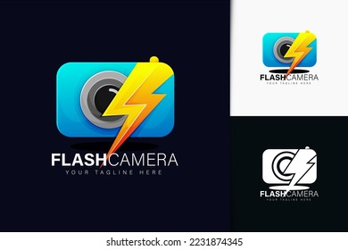 Flash camera logo design with gradient