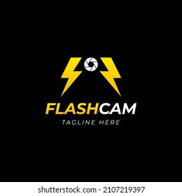 Flash Camera Photography logo icon template vector design