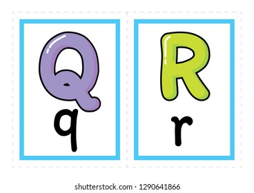 Flash card alphabet vector. Colored Alphabet Flash Cards vector free hand style vector illustration
