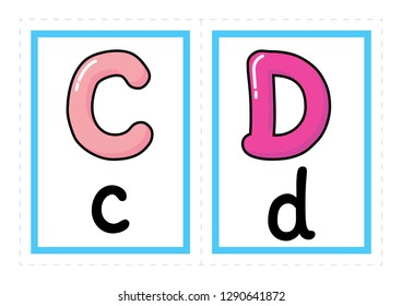 Flash card alphabet vector. Colored Alphabet Flash Cards vector free hand style vector illustration
